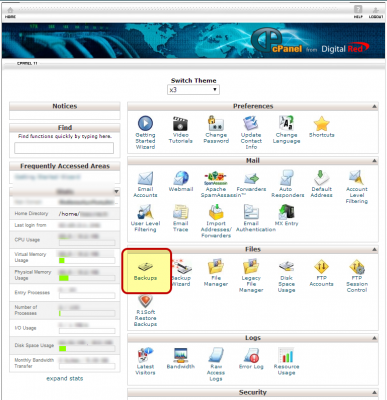 cpanelmainscreenbackups