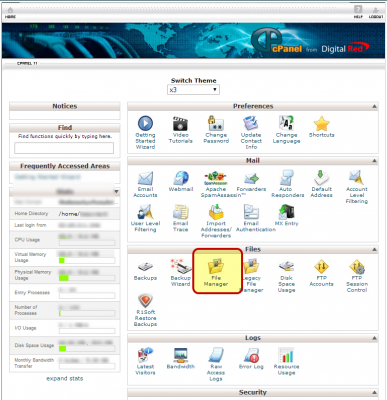 cpanelmainscreenfilemanager