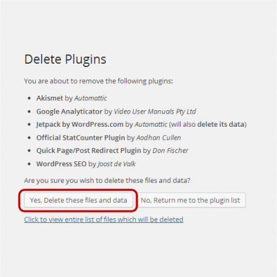 delete plugins